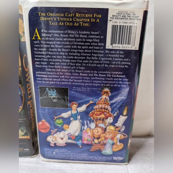 Disney Lot Of 2 VHS Beauty & the Beast A Enchanted Christmas Swan Princess Tapes - Picture 4 of 12